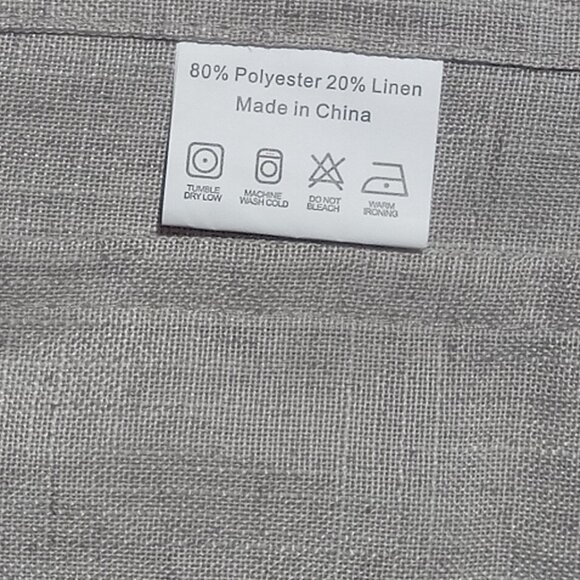 Gray Shower Curtain 71 x 72 with Silver Hooks Linen Look Minimalist Farmhouse - Picture 9 of 11